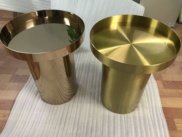 Медный металлический зеркальный круглый кофейный стол из золотой нержавеющей стали поставщик